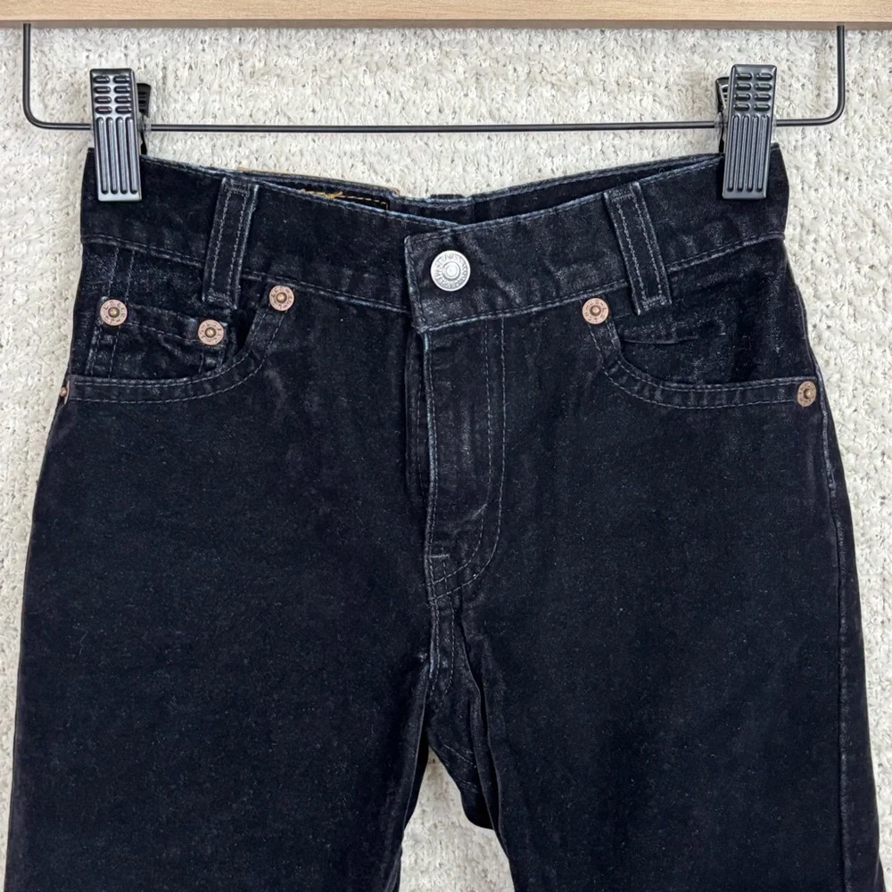 Vtg Levis Jeans Toddler Girl 5 Black‎ 517 Velvet Flare Red Tab Zip Fly Cotton